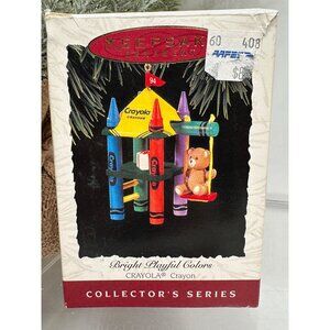 Hallmark Crayola Crayons Ornament 1994 Bright Playful Colors Bear On Swing QX527